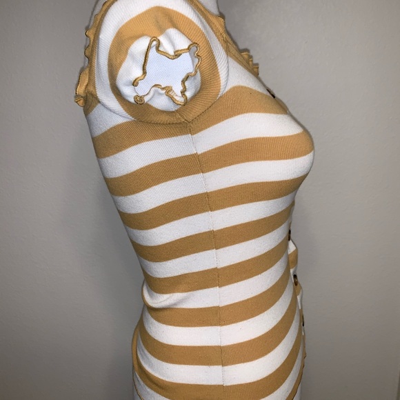 5/$25!!!  Mustard and Cream Striped Tank - Picture 4 of 9